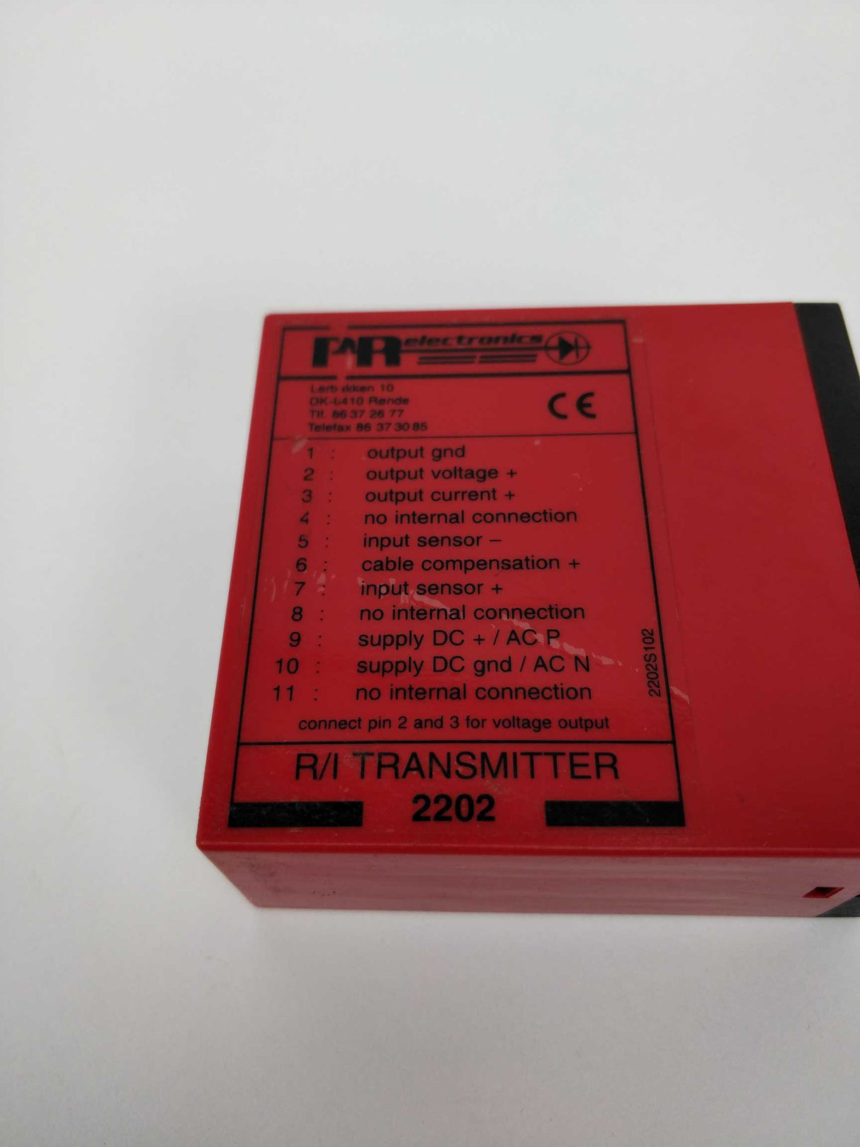 PR Electronics 2202 R2D Serial No. 010296291 R/I Transmitter