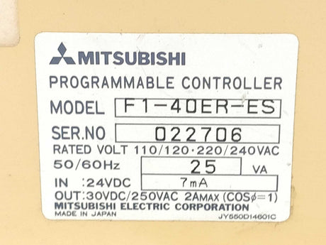 Mitsubishi F1-40ER-ES Programmable Controller