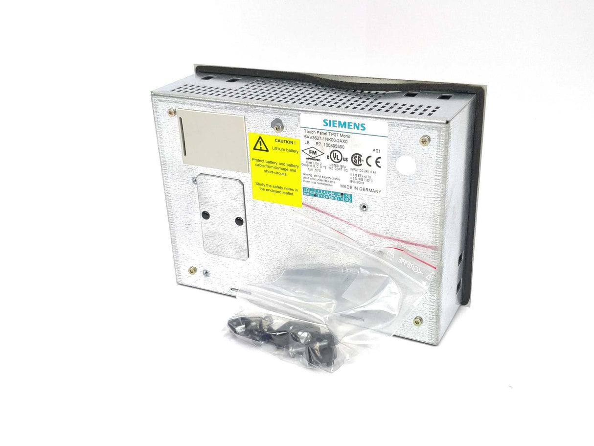 Siemens 6AV3627-1NK00-2AX0 Touch Panel TP27 Mono A.01