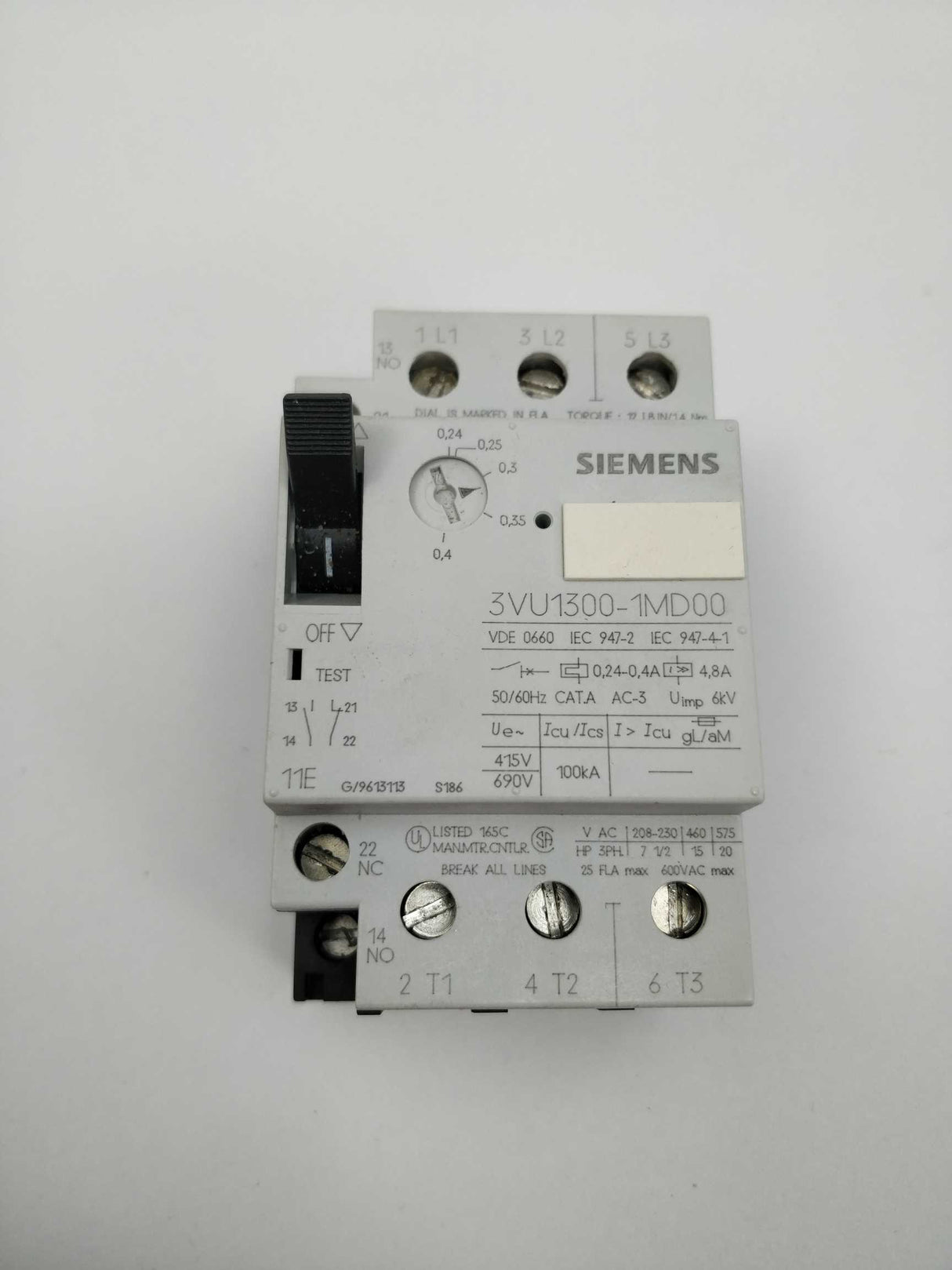 Siemens 3VU1300-1MD00 Motor starter