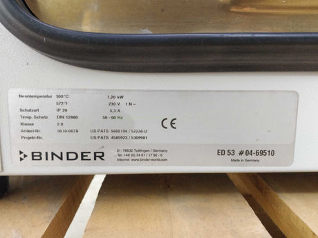 Binder 9010-0078 Gravity Convection Oven