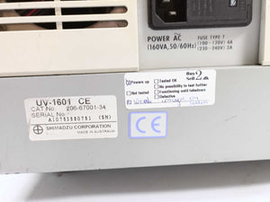Shimadzu 206-67001-34 UV-1601 UV-Visible Spectrophotometer