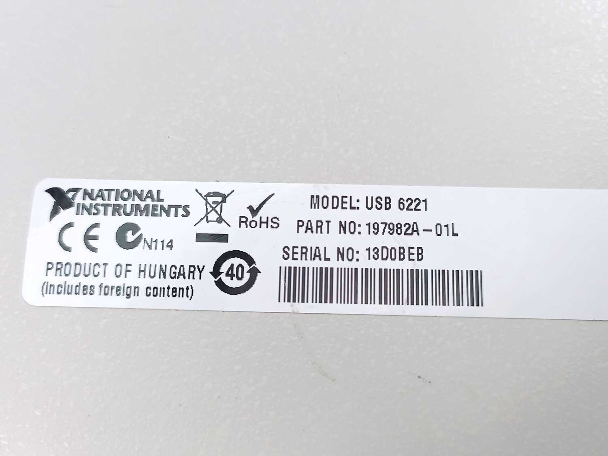 National Instruments 197982A-01L 8 Inputs Multifunction I/O w/o PSU USB 6221