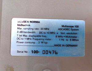 Gossen/Norma Multiscope 100 Portable Multiscope Oscilloscope two channel 20MHz