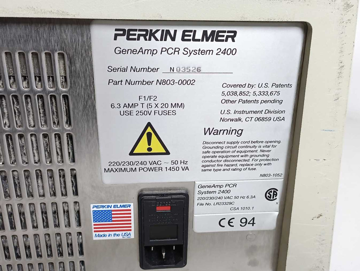 Perkin-Elmer N803-0002 GeneAmp PCR System 2400