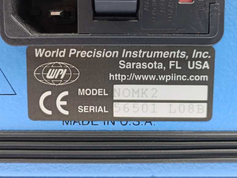 World Precision Instruments NOMK2 Isolated Nitric Oxide Meter 240VAC