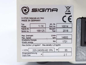 Sigma 1-14 Microcentrifuge