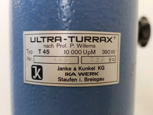 IKA WERK Ultra Turrax T45 Homogenizing cell Diperser 390W