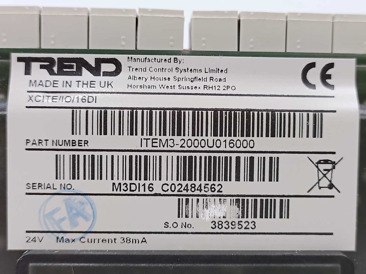 TREND ITEM3-2000U016000 XCITE/IO/16DI Input Module