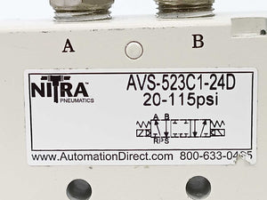 Automation Direct AVS-523C1-24D Pneumatic Solenoid Valve 5-port 20-115psi