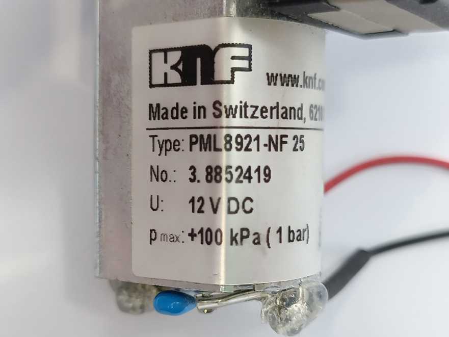 KNF PML8921-NF 25 3.8852419 Diaphragm Pump 12VDC 1bar 0.24A 2.9W