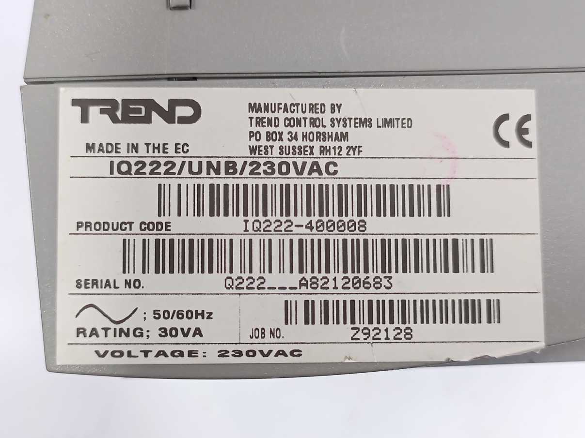 TREND IQ222/UNB/230VAC Controller, IQ222-400008