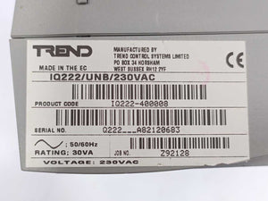 TREND IQ222/UNB/230VAC Controller, IQ222-400008