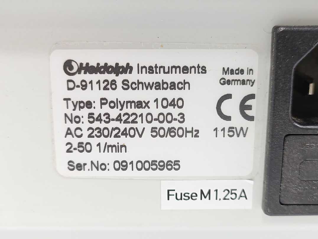 Heidolph 543-42210-00-3 Polymax 1040 Platform Shaker