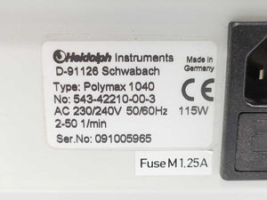 Heidolph 543-42210-00-3 Polymax 1040 Platform Shaker