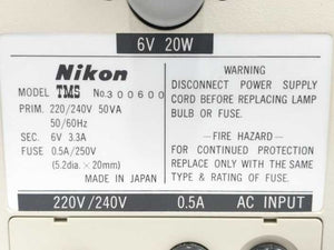 Nikon TMS Inverted Phase Contrast Microscope **FOR SPARE PARTS**