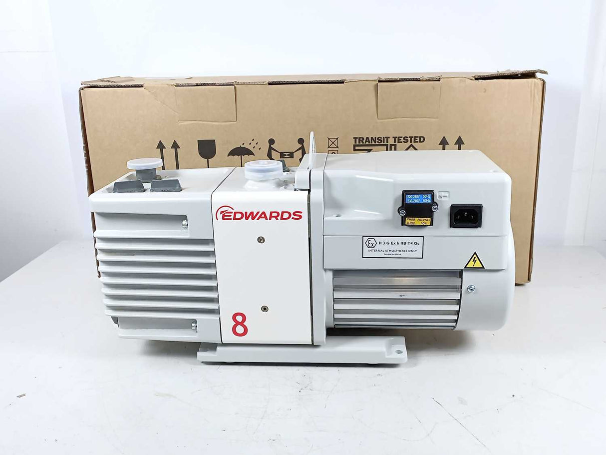 Edwards A65401906 RV8 Dual Stage Rotary Vane Vacuum Pump, 115V 1PH 50/60Hz