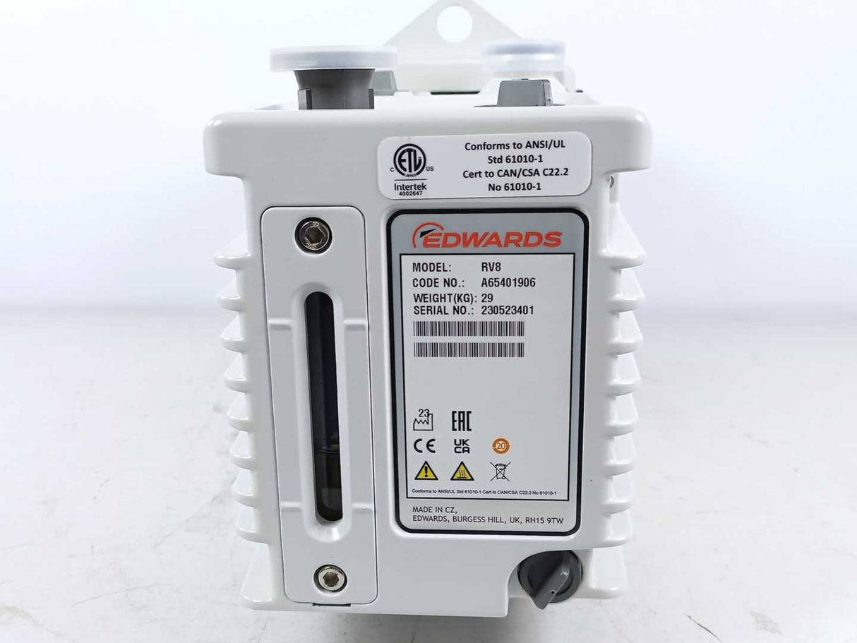 Edwards A65401906 RV8 Dual Stage Rotary Vane Vacuum Pump, 115V 1PH 50/60Hz