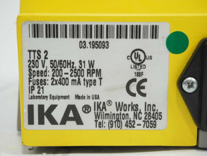 IKA 03.195093 TTS 2 Tube Test Shaker