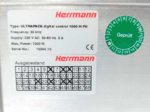 Herrmann Ultraschalltechnik 1000 M PK ULTRAPACK digital control 1000 M PK
