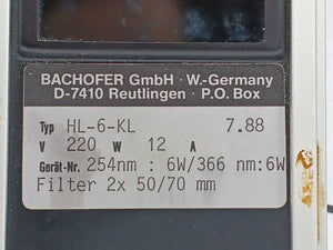 Bachofer HL-6-KL HL-6-KL UV Lamp / UV Transilluminator