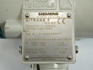 Siemens 7MF4033-1CA00-1AF6-Z SITRANS P Transmitter for Pressure