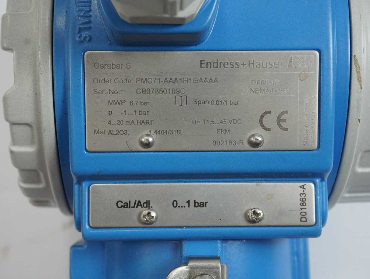 Endress+Hauser PMC71-AAA1H1GAAAA Cerabar S PMC71 Pressure Transmitter