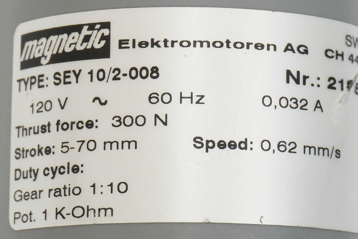 Magnetic Elektromotoren AG SEY 10/2-008 SEY 10/2-008 Linear Actuator