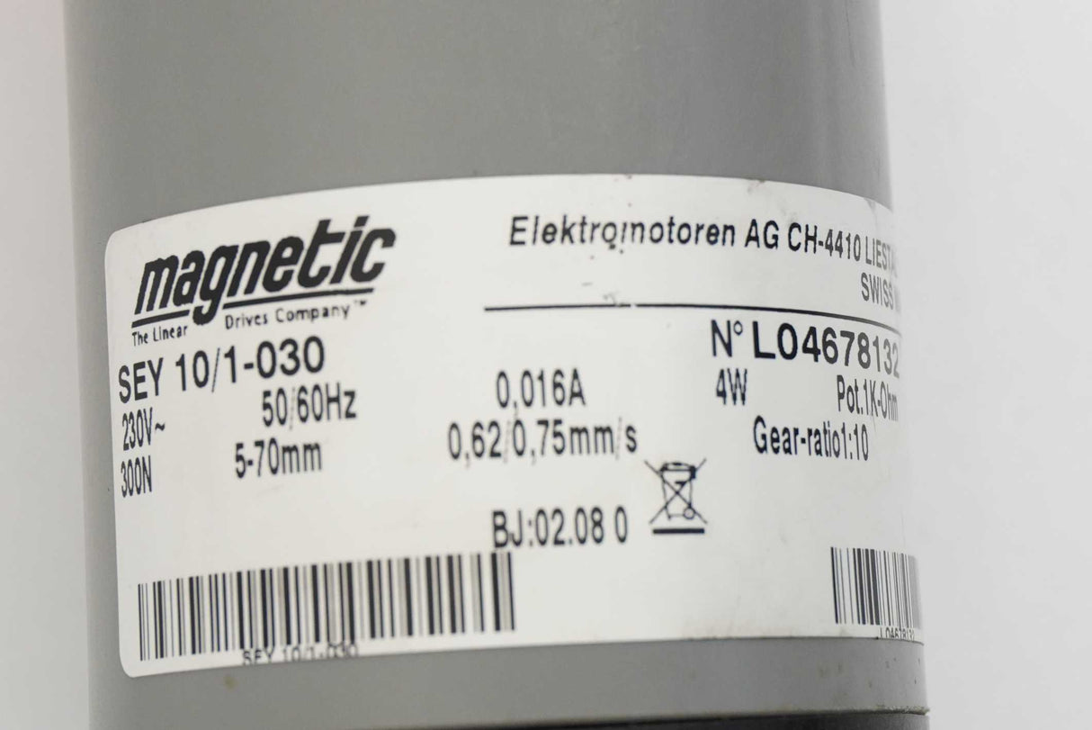 Magnetic Elektromotoren AG SEY 10/1-030 SEY 10/1-030 Linear Actuator
