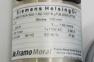 Framo Morat MINI 0-W/A-500-1,62-100*8µF Mini Linear Actuator / Spindle Motor