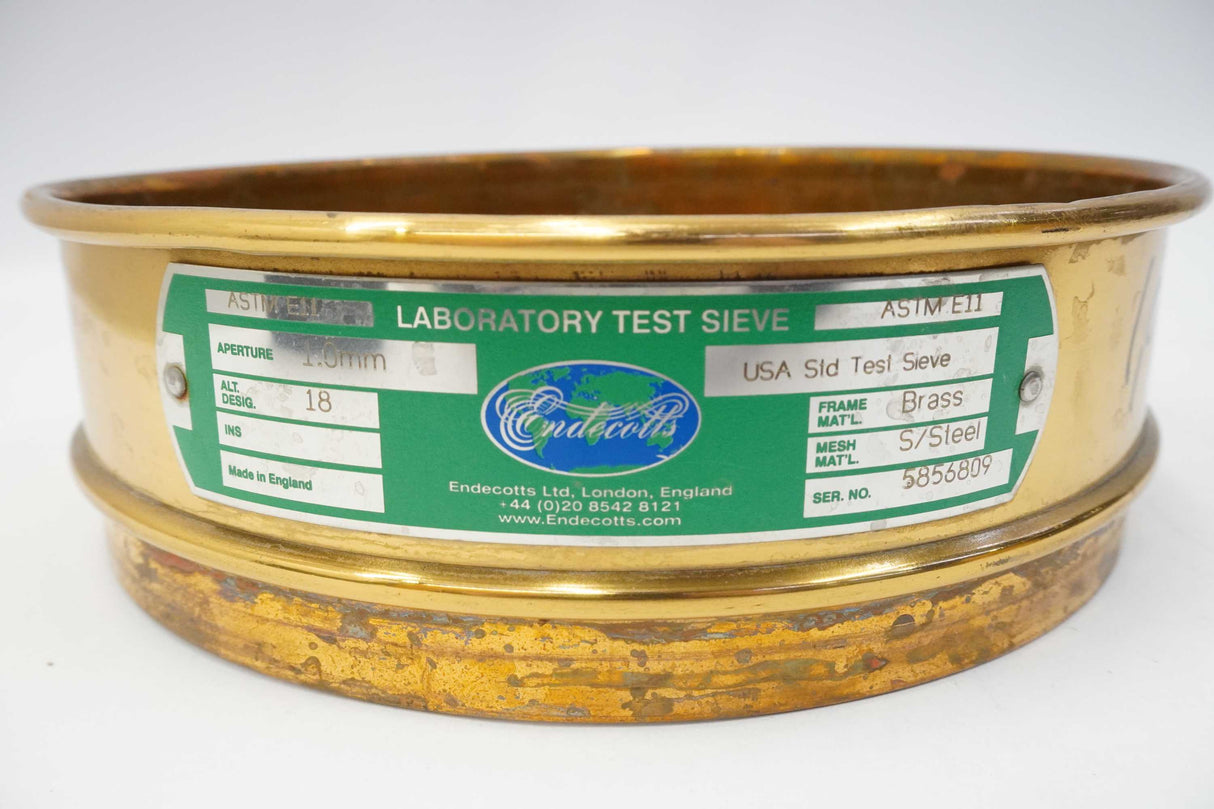 Endecotts ASTM E11 Laboratory Test Sieve USA Standard Brass Frame