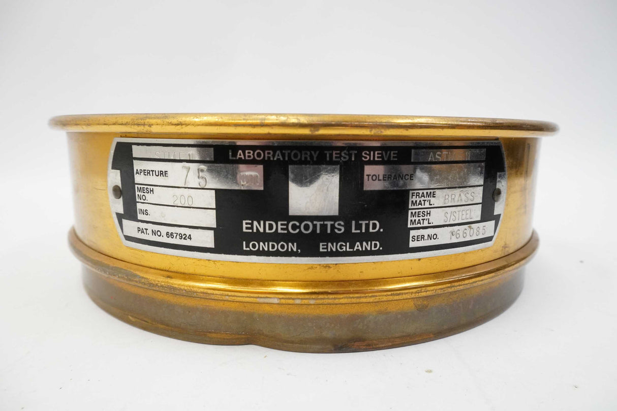 Endecotts ASTM E11 Laboratory Test Sieve 75µm Aperture Mesh No. 200