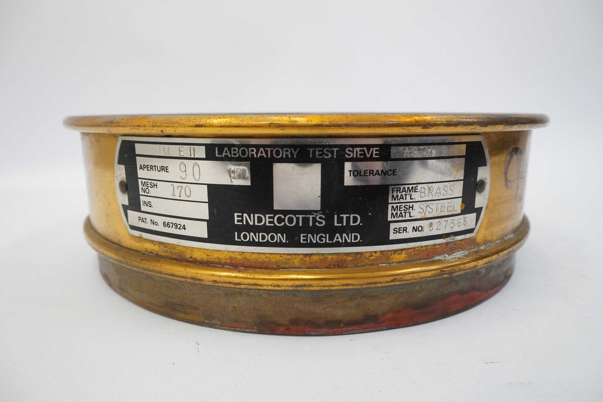 Endecotts ASTM E11 Laboratory Test Sieve 90µm Mesh No. 170 Brass Frame