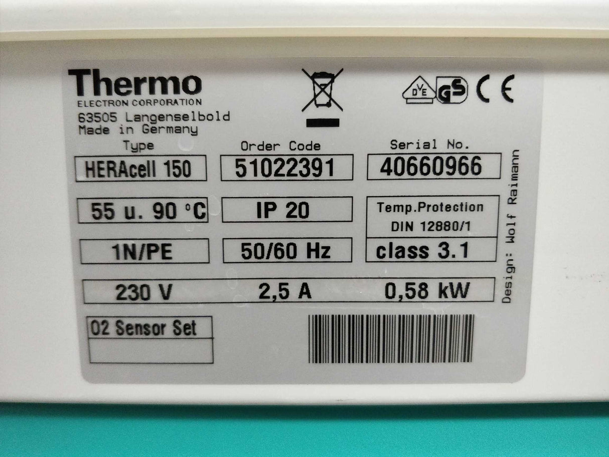 Heraeus 51022391 HERAcell 150 CO2 incubator 0,58kW