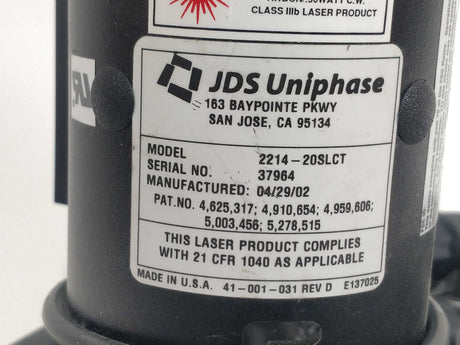 JDS Uniphase 2214-20SLCT Laser system