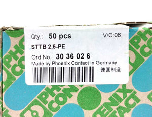 Phoenix Contact 3036026 STTB 2,5-PE Protective Conductor Double-level 50Pcs.