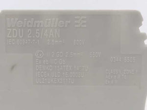 Weidmüller 1683470000 ZDU 2.5/4AN GR Feed-through terminal. Batch of 100 pcs.
