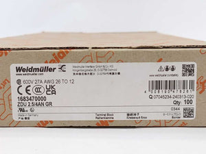 Weidmüller 1683470000 ZDU 2.5/4AN GR Feed-through terminal. Batch of 100 pcs.