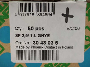 Phoenix Contact 3043035 SP 2,5/ 1-L GNYE - Plug x50pcs
