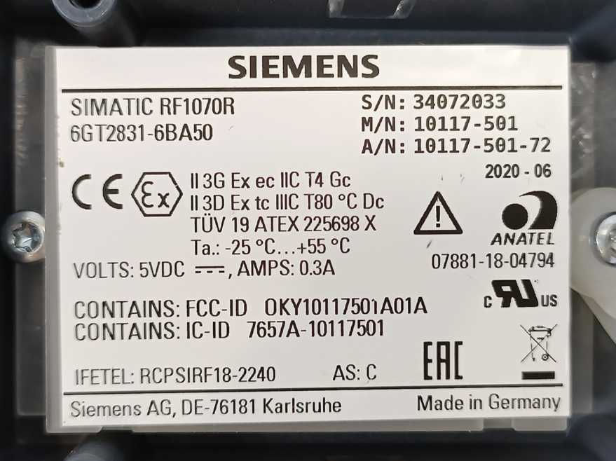 Siemens 6GTT2831-6BA50 SIMATIC RF1070R Access control reader