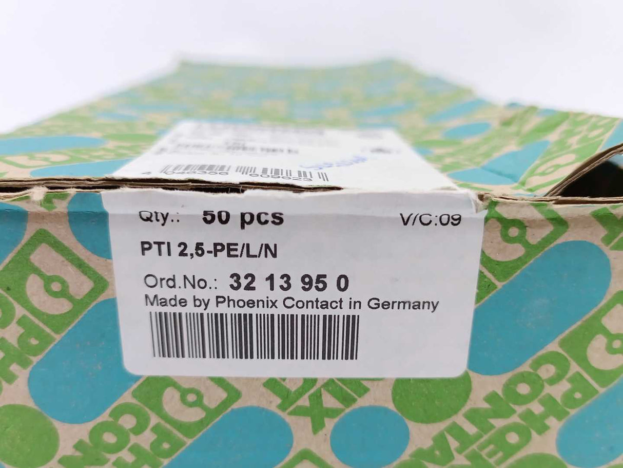 Phoenix Contact 3213950 PTI 2,5-PE/L/N Installation protective conductor x50pcs