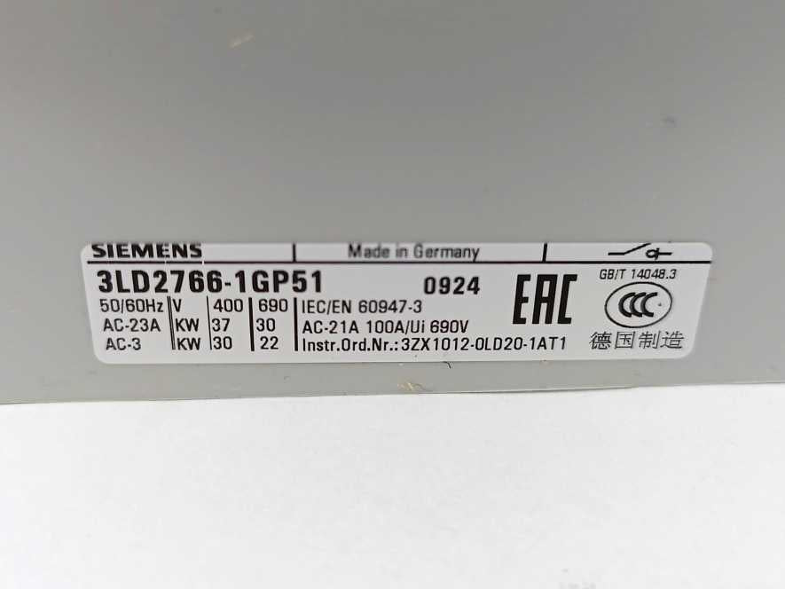 Siemens 3LD2766-1GP51 SENTRON, Switch disconnector 3LD