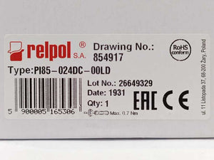 Relpol 854917 Interface Relay PI85-024DC-00LD 10 Pcs.