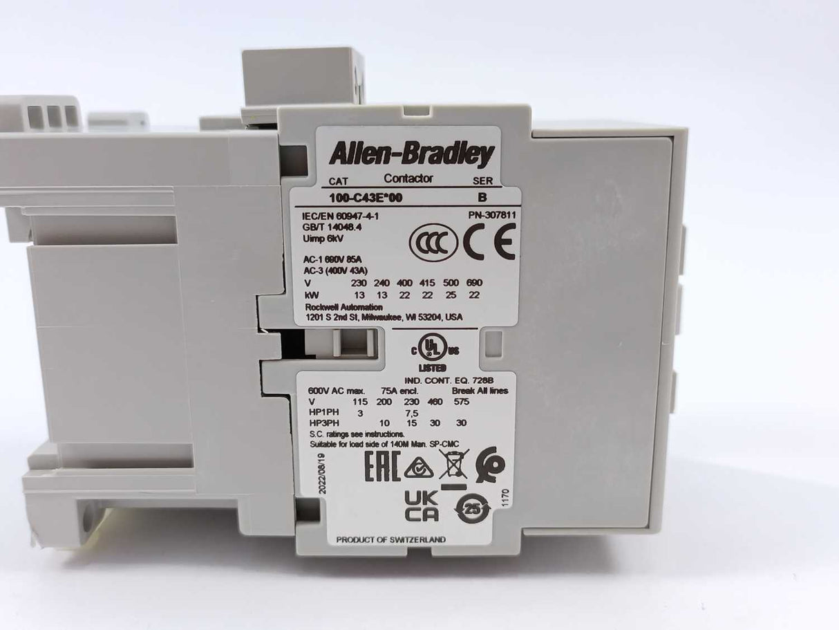 AB 100-C43EJ00 Contactor 3N.O. Coil 24VDC