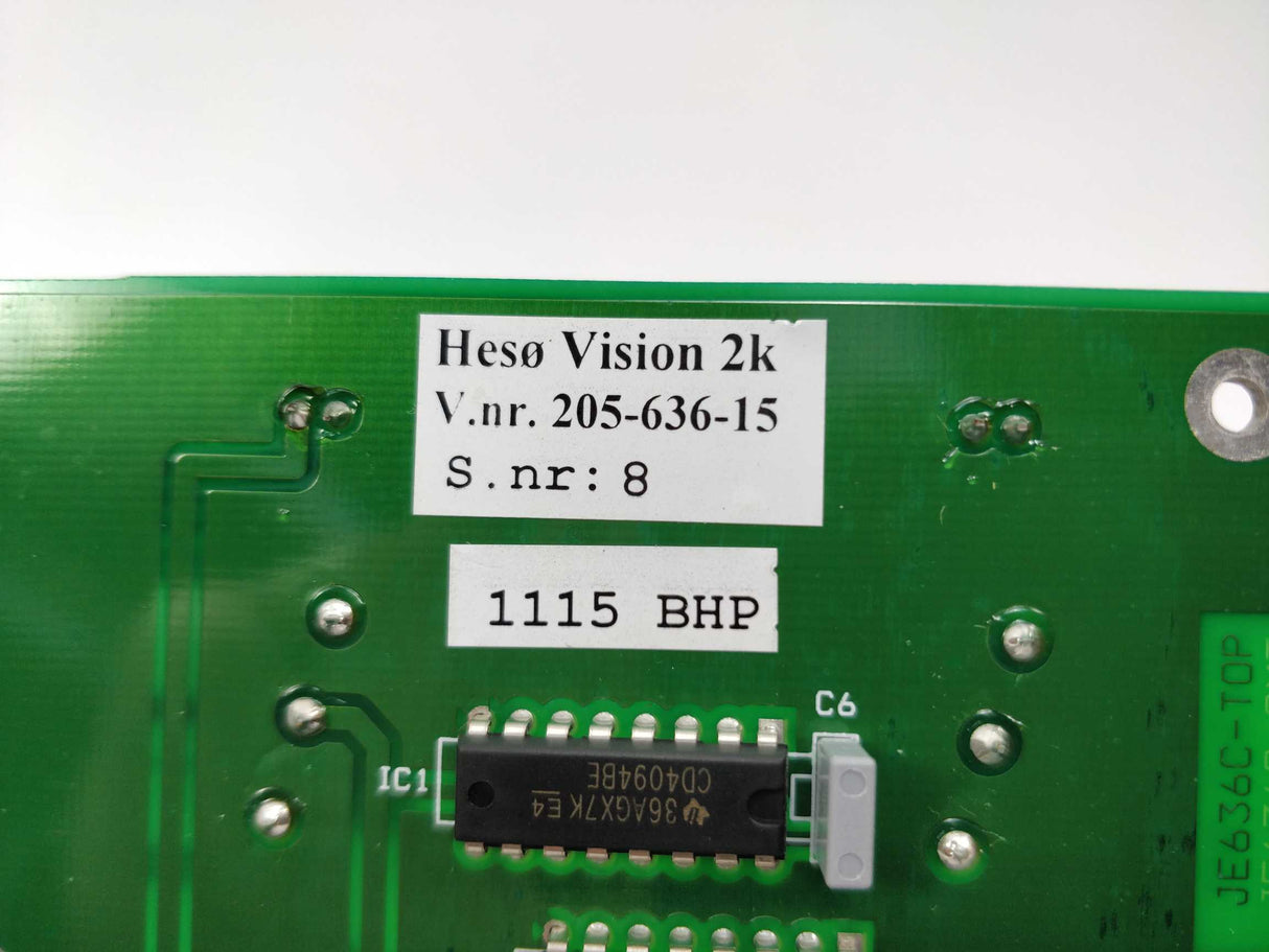 Hesø Vision 205-636-15 Circuit Board JE636C-TOP 1115 BHP