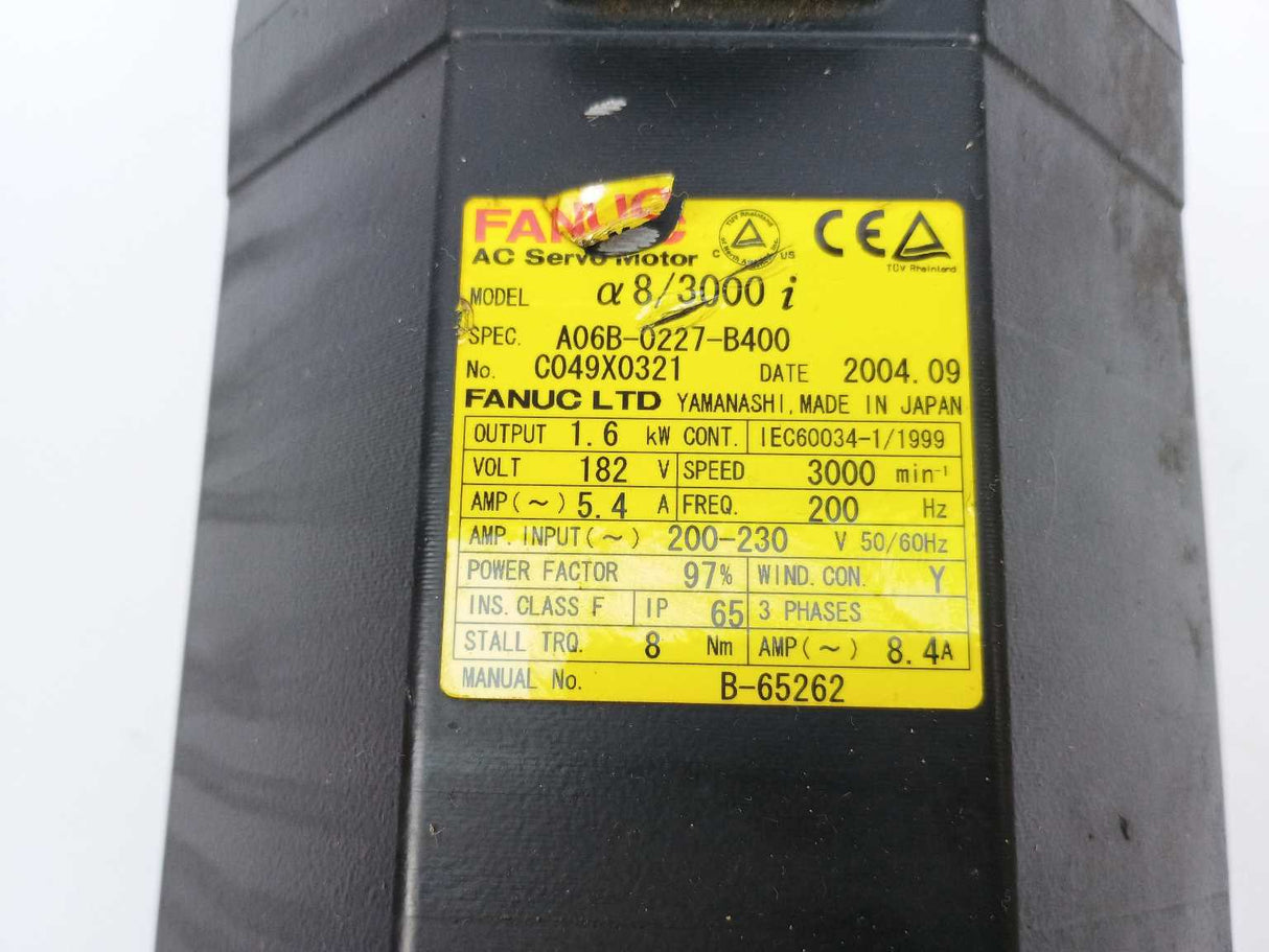 Fanuc A06B-0227-B400 AC Servo Motor