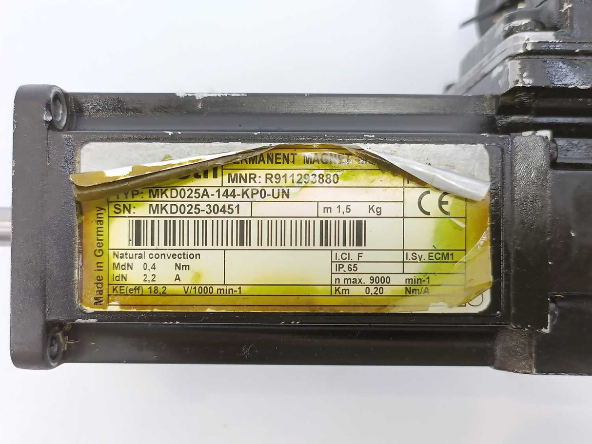 Rexroth R911293880 MKD025A-144-KP0-UN 3-Phase Synchronous PM Motor
