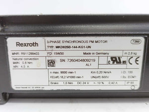 Rexroth R911288403 MKD025B-144-KG1-UN 3-Phase Synchronous PM Motor