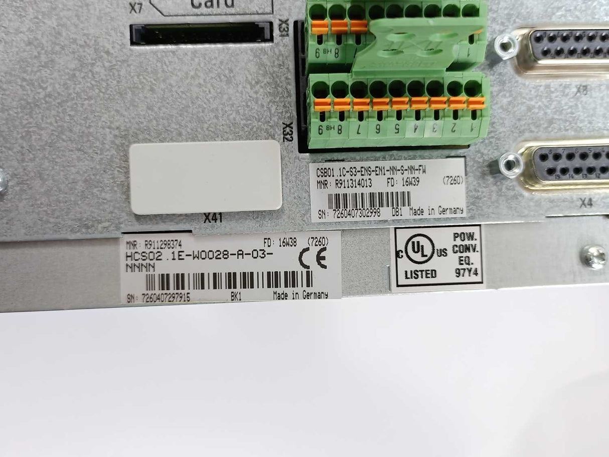 Rexroth R911298374 HCS02.1E-W0028-A-03 w/ R911314013 CSB01.1-S3-ENS-EN1-NN-S-NN