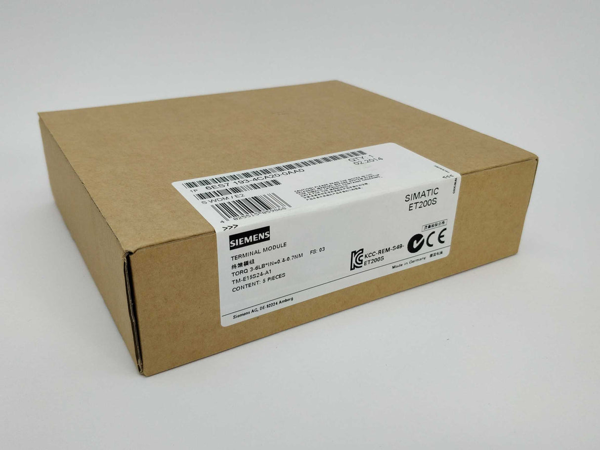 Siemens 6ES7193-4CA20-0AA0 Terminal module 5 pieces